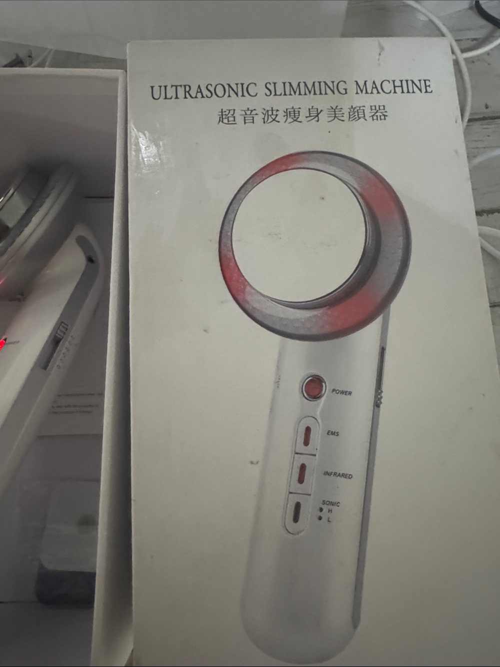Ultrasonic Slimming Machine - White with Red Accent